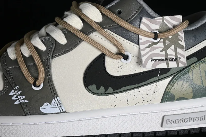 All categories Air Jordan Jordan series basketball shoes Air Jordan 1 Low High-end customized low-top sneakers Air Jordan 1 Low AJ1 Joe 1 customized model Panda Prank Jungle Crossing Green Field Floating Abyss Low-top cultural and casual sneakers 553558-040